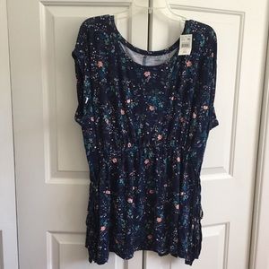 Maternity floral top with cinch waist